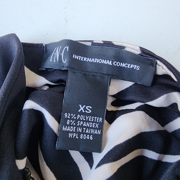 Inc International Concepts Women's Asymmetrical Hem Black Yellow Maxi Dress XS - Picture 13 of 13